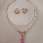White and Pink Necklace.