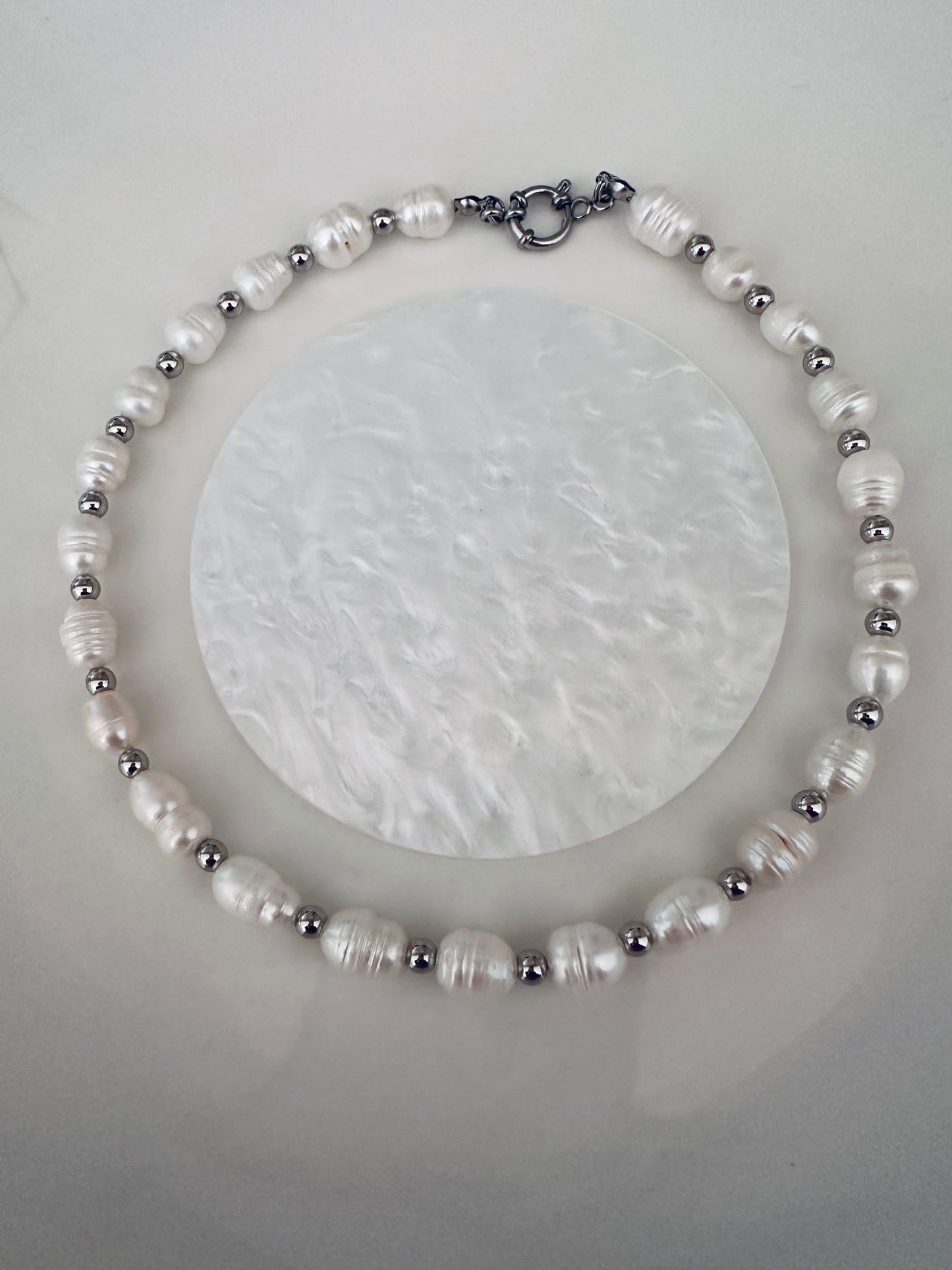 Silver Pearl Necklace