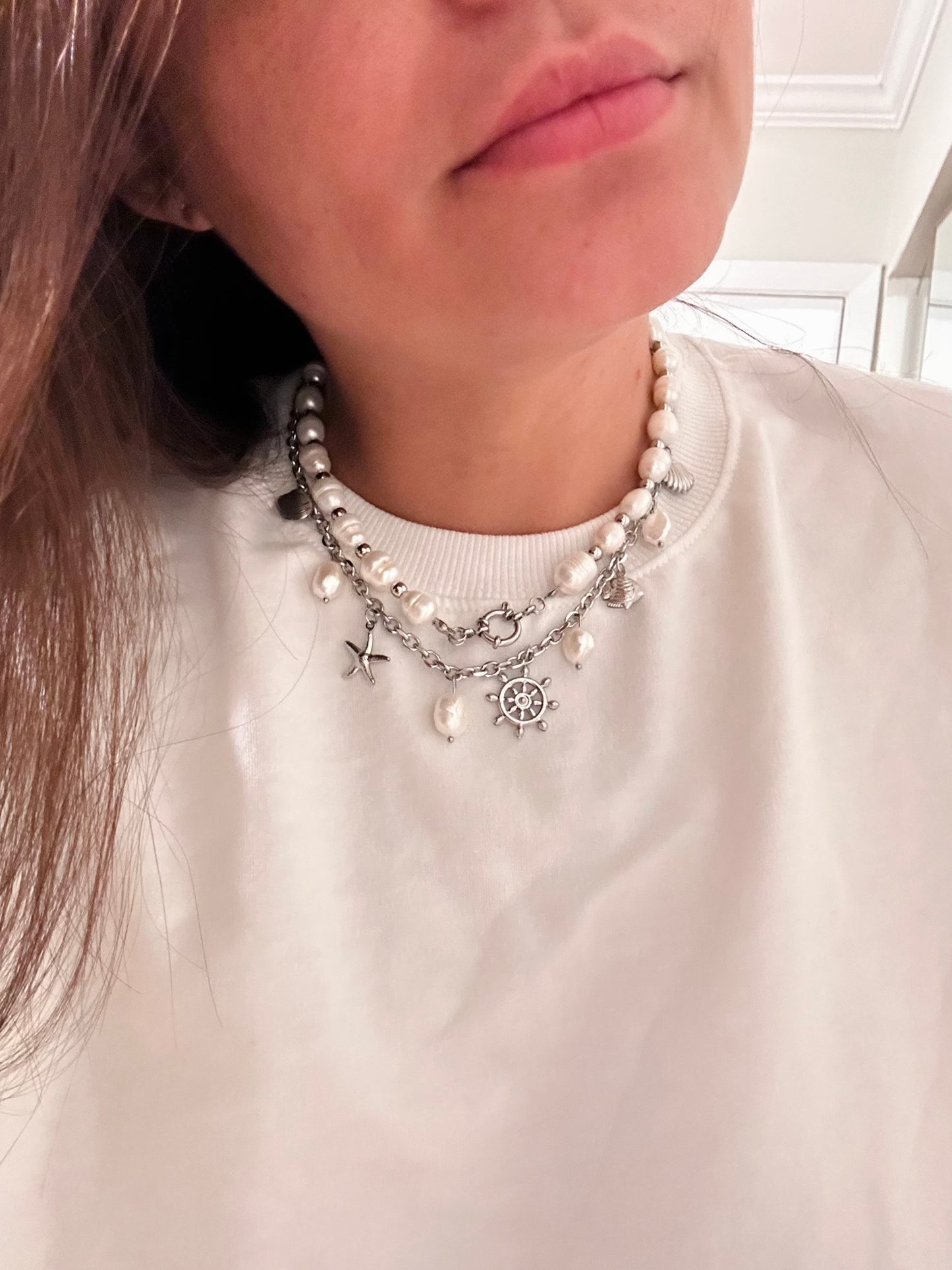 Silver Pearl Necklace