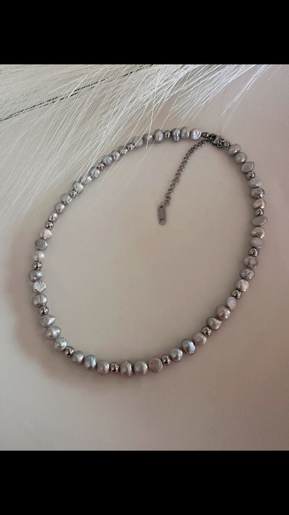 Silver Fresh Water Pearl Necklace