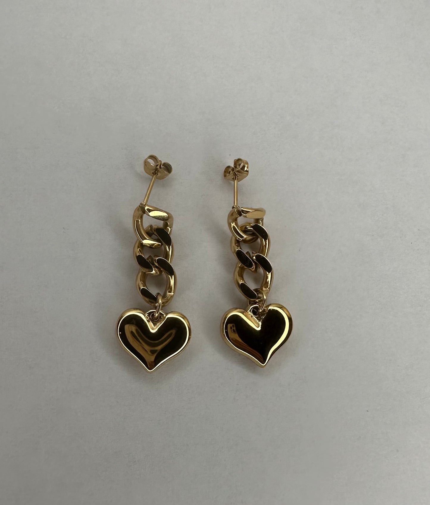 Pendientes de cadena con forma de corazón