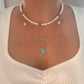 Teal color necklaces