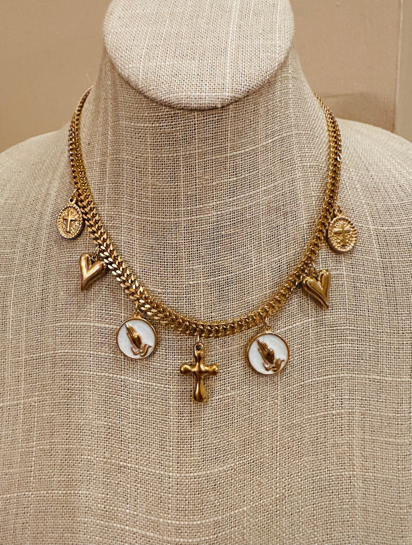 Faith, Love, Pray Necklace.