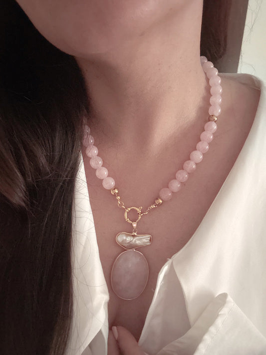 Pink Quartz Necklace