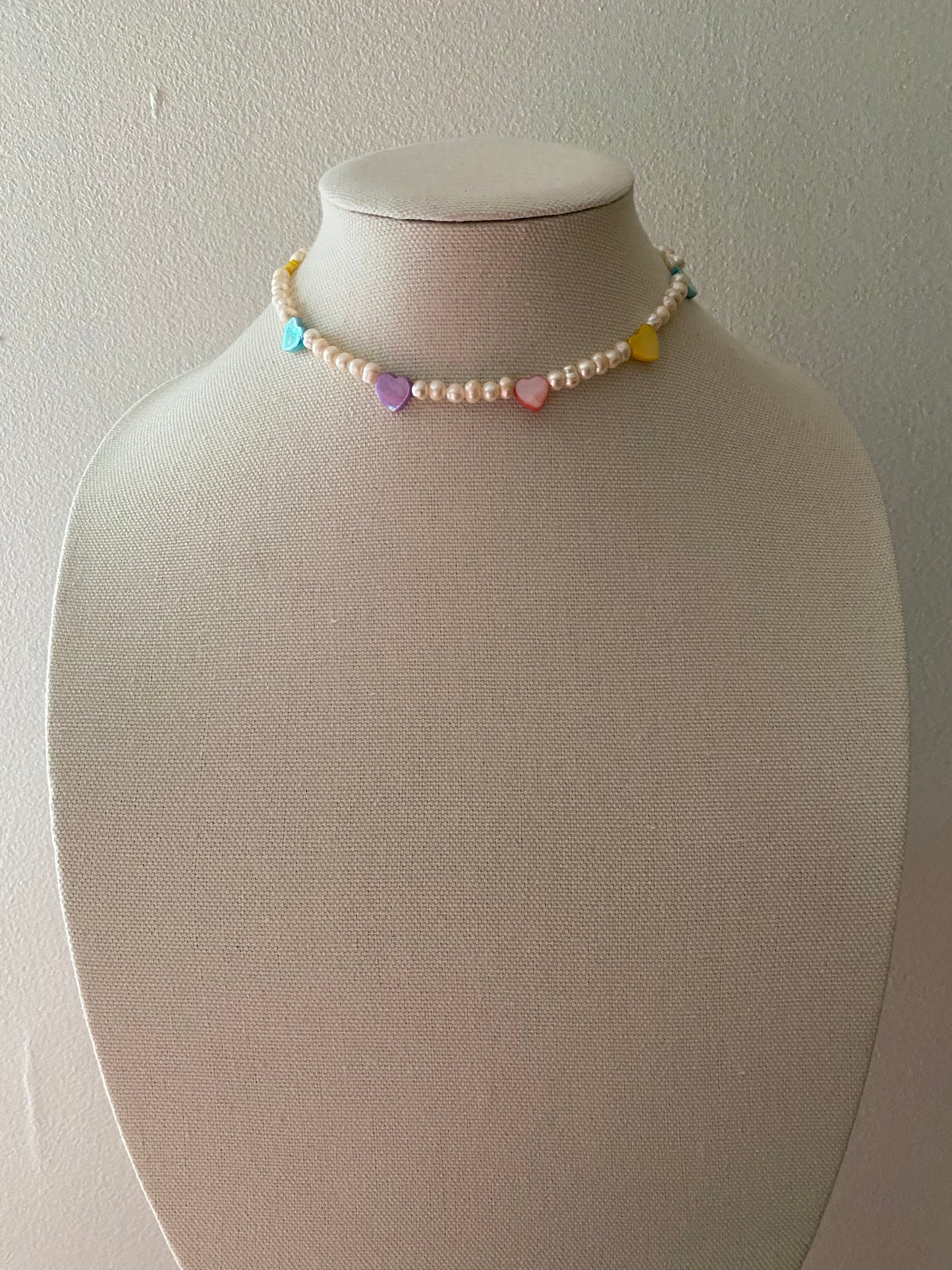 Rainbow hearts necklace